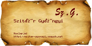 Szitár Gyöngyi névjegykártya